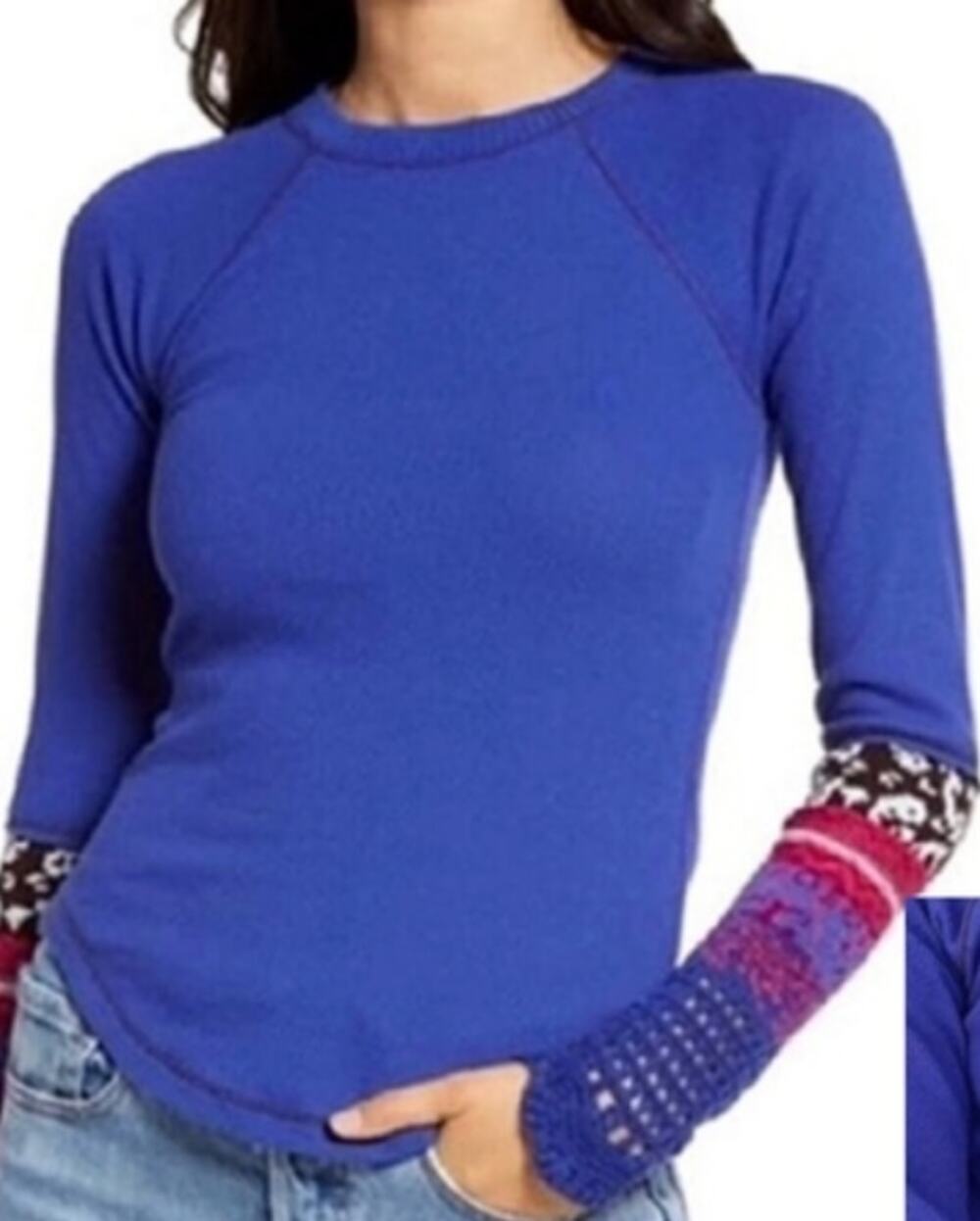 Free People In The Mix Cuff Thermal Top Puple XS